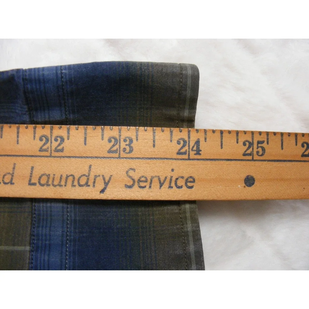 Banana Republic Button Down Mens Medium Tall Blue Plaid Excellent Slim Fit Shirt